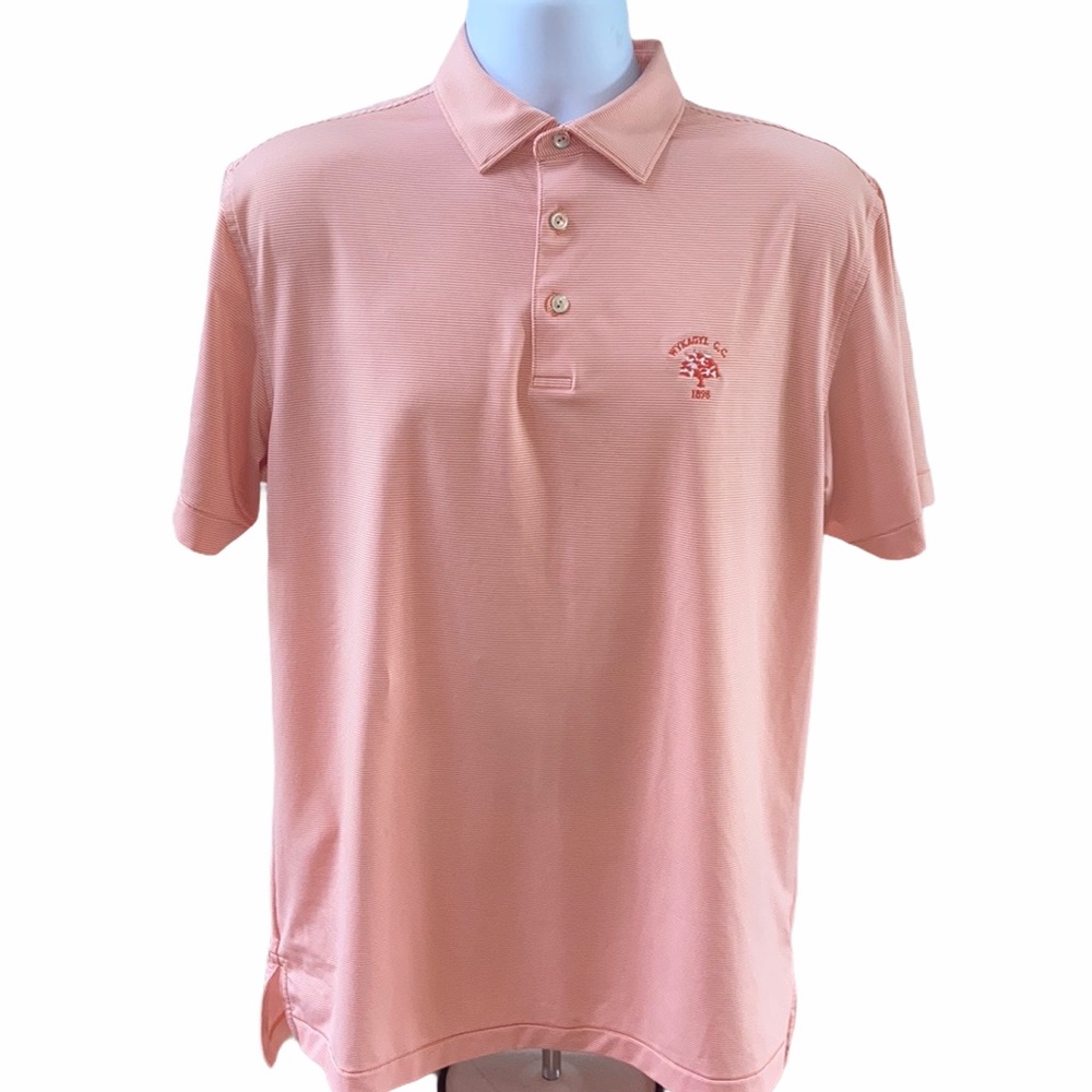 Peter Millar Orange Striped Polo Shirt